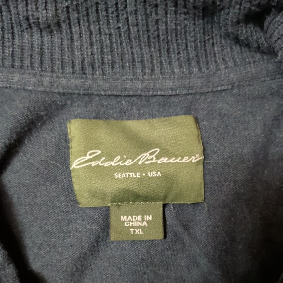 Eddie Bauer Pullover Lot of 6 Men's Size TL XXL XL TXL Gray/Blue 1/4 Zip Sleeve - Picture 13 of 16